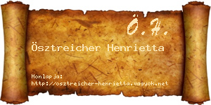 Ösztreicher Henrietta névjegykártya